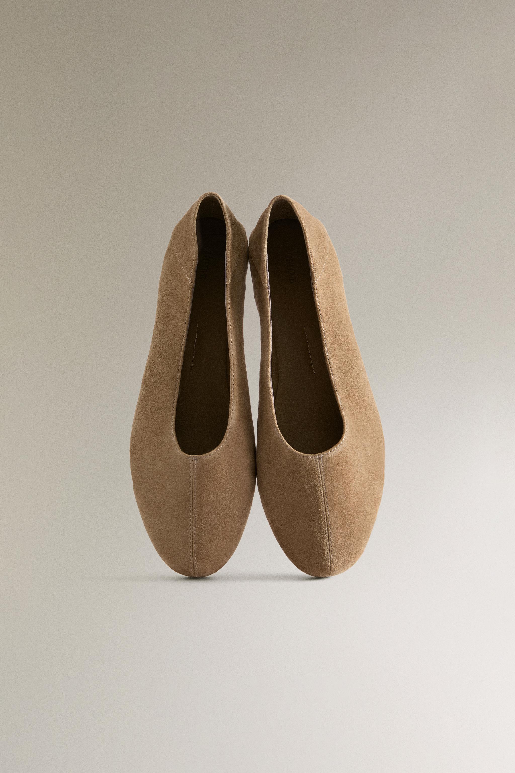 BALLERINES CUIR CROÛTE DE
