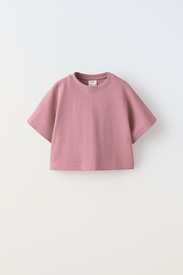 CAMISETA LISA - Rosa medio de Zara