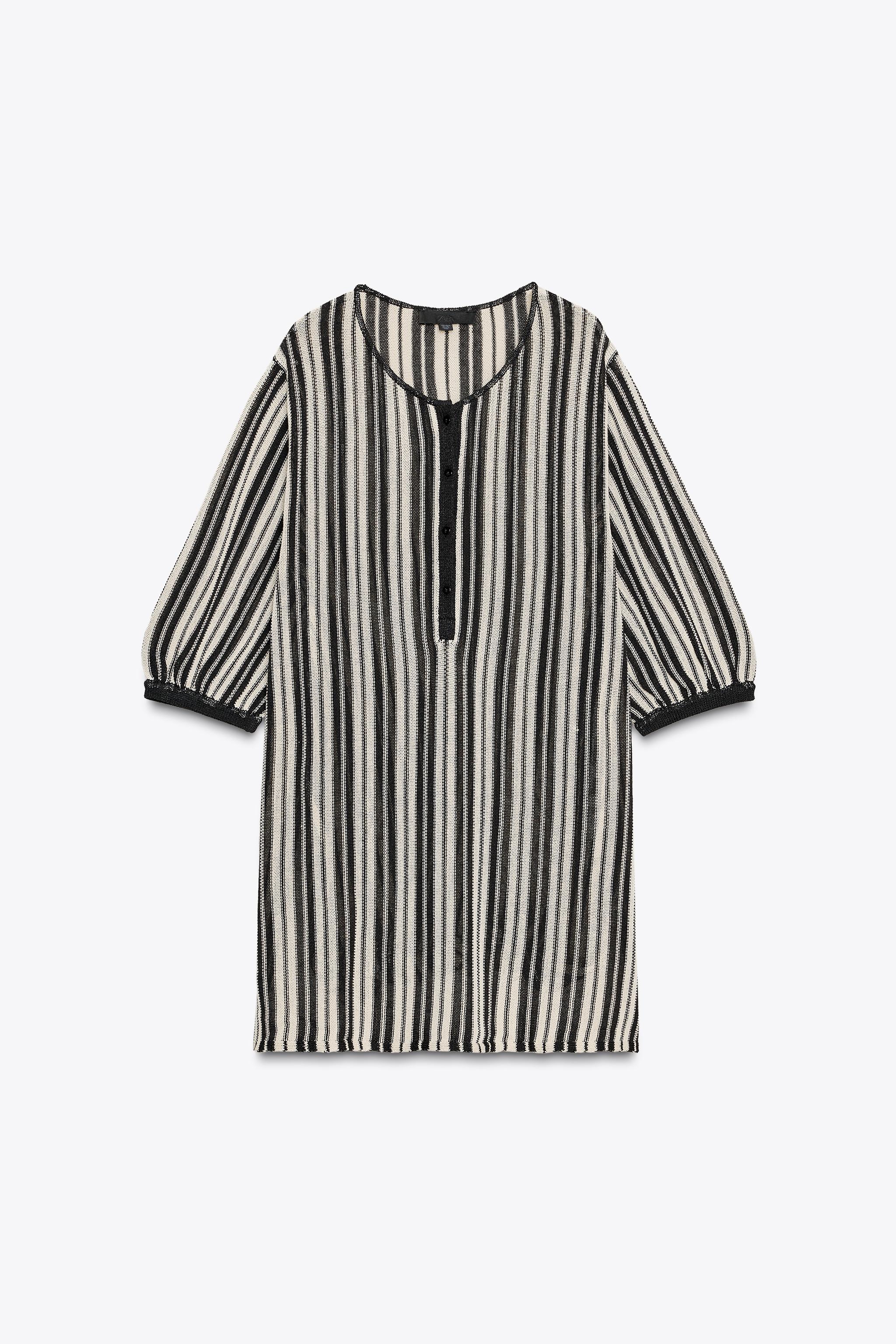 STRIPED KNIT TOP WITH LINEN
