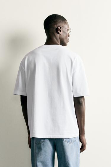 تيشرت بيزك HEAVYWEIGHT /03 - أبيض الخاص بـ Zara