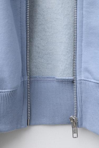 JOGGING FLEECE BOMBER JACKET - Light blue by Zara - Image 3