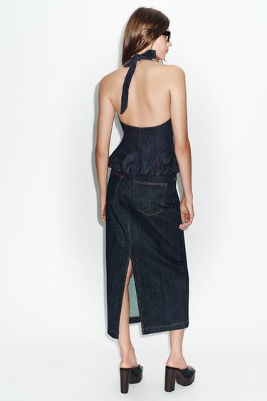 Z1975 DENIM MIDI SKIRT - Blue by Zara - Image 4