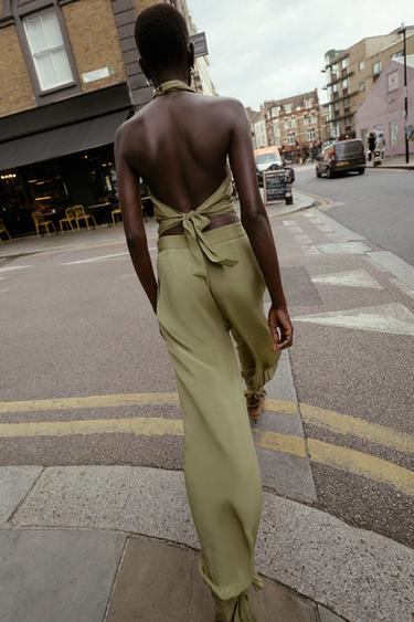 PANTALON BOUFFANT BAS POIGNETS - Kaki clair de Zara - Image 3