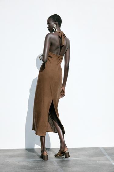 ROBE MIDI BOUCLE AVEC LIN - Toffee de Zara - Image 4