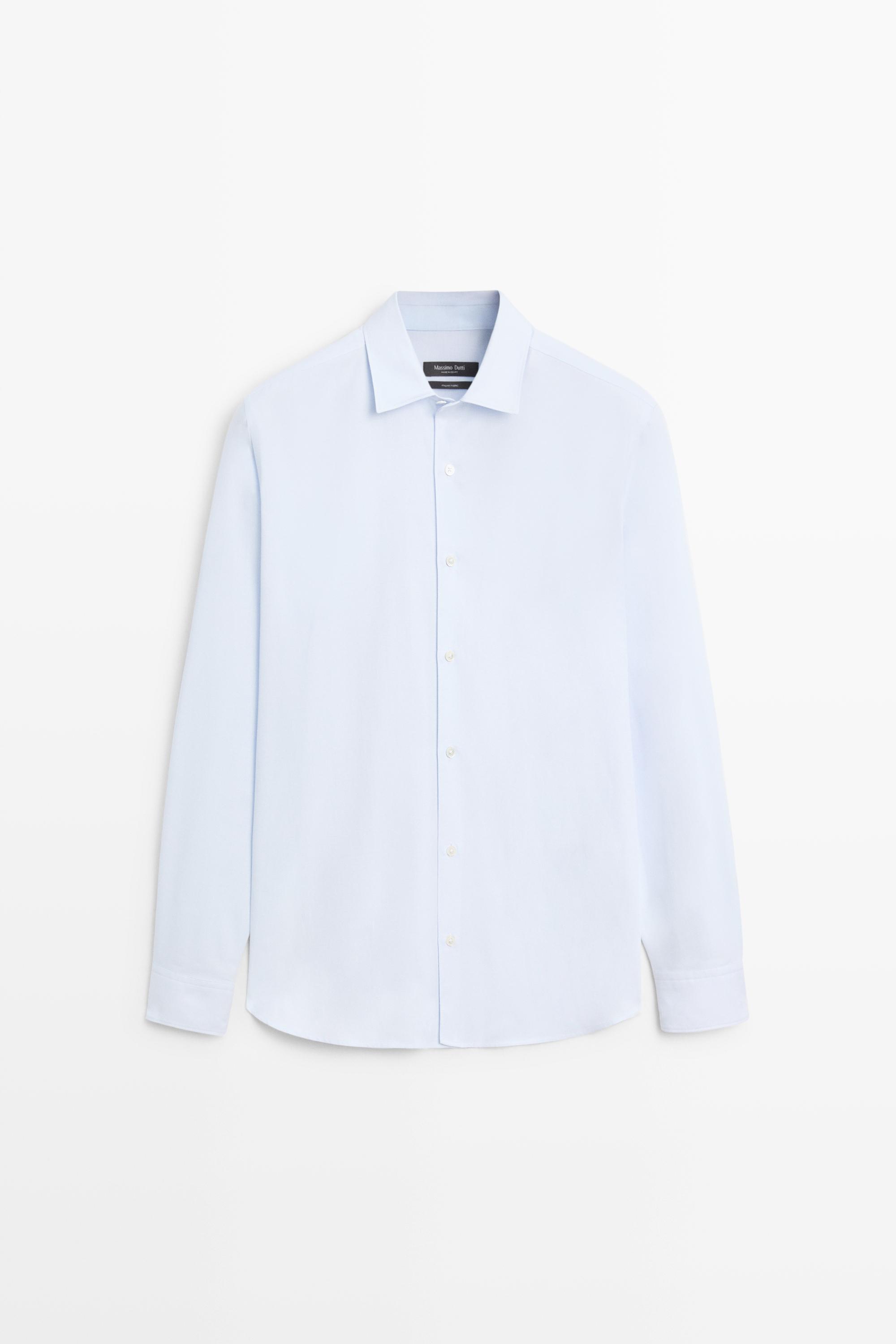 100% cotton regular fit shirt — Green stripe