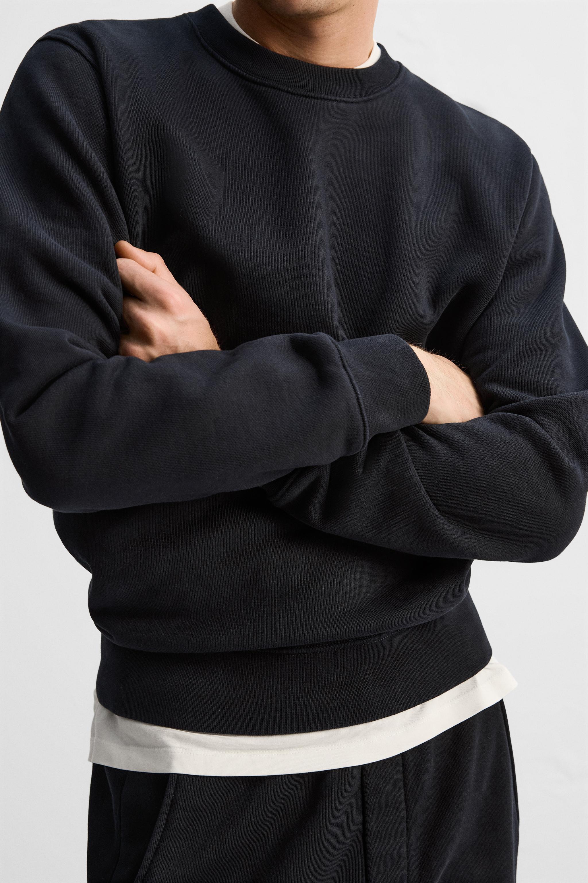 クルーネックスウェットシャツ - ダークネイビーブルー | ZARA