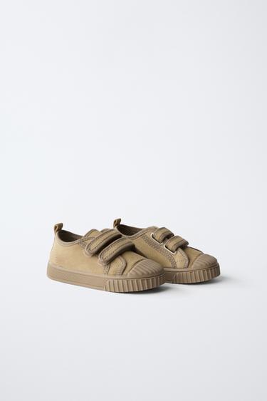 SPLIT SUEDE SNEAKERS - Light beige by Zara - Image 1