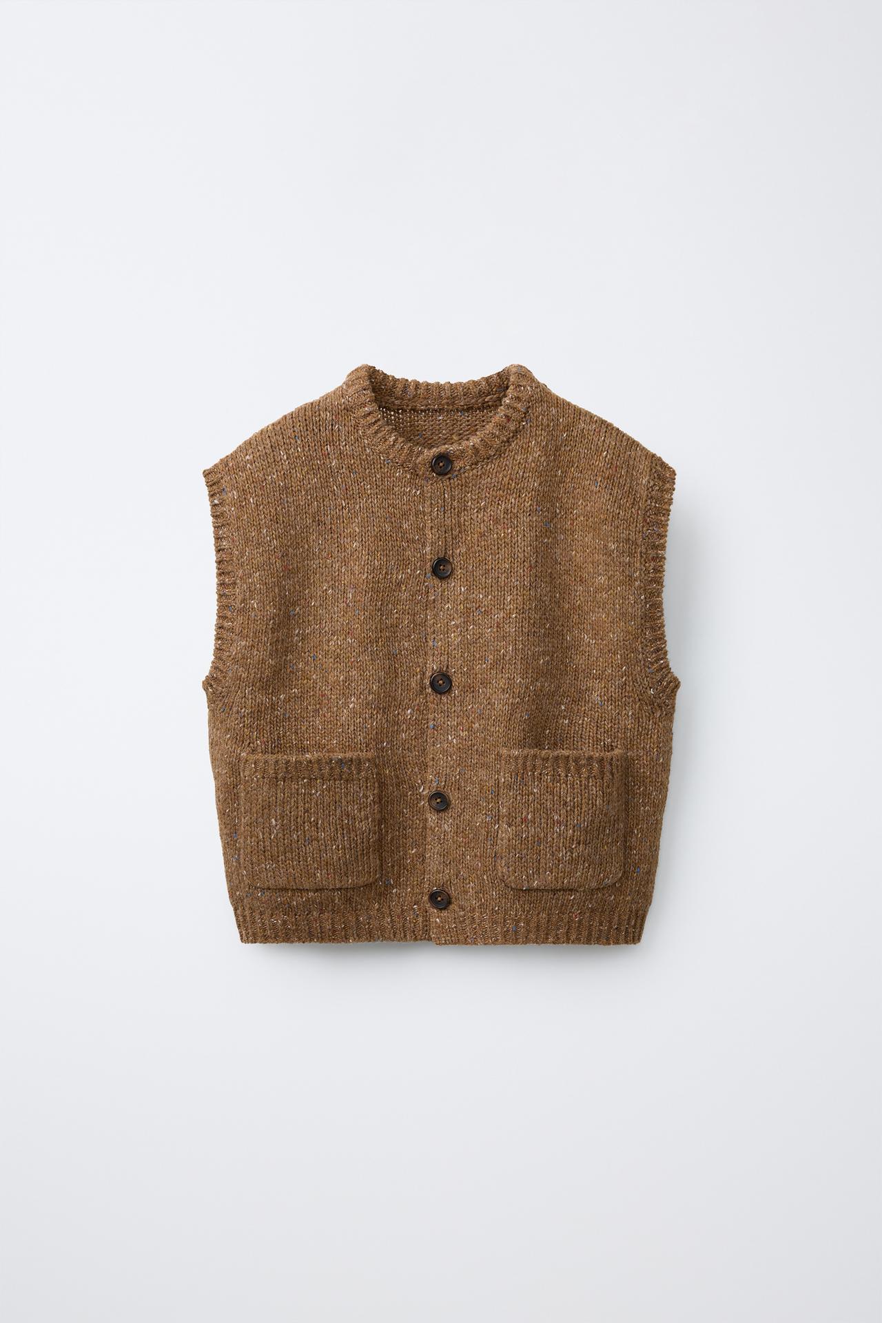 BOTONATO KNIT VEST — Light brown