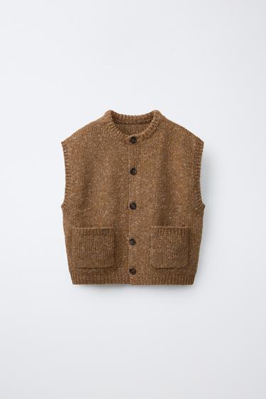 BOTONATO KNIT VEST — Light brown 1