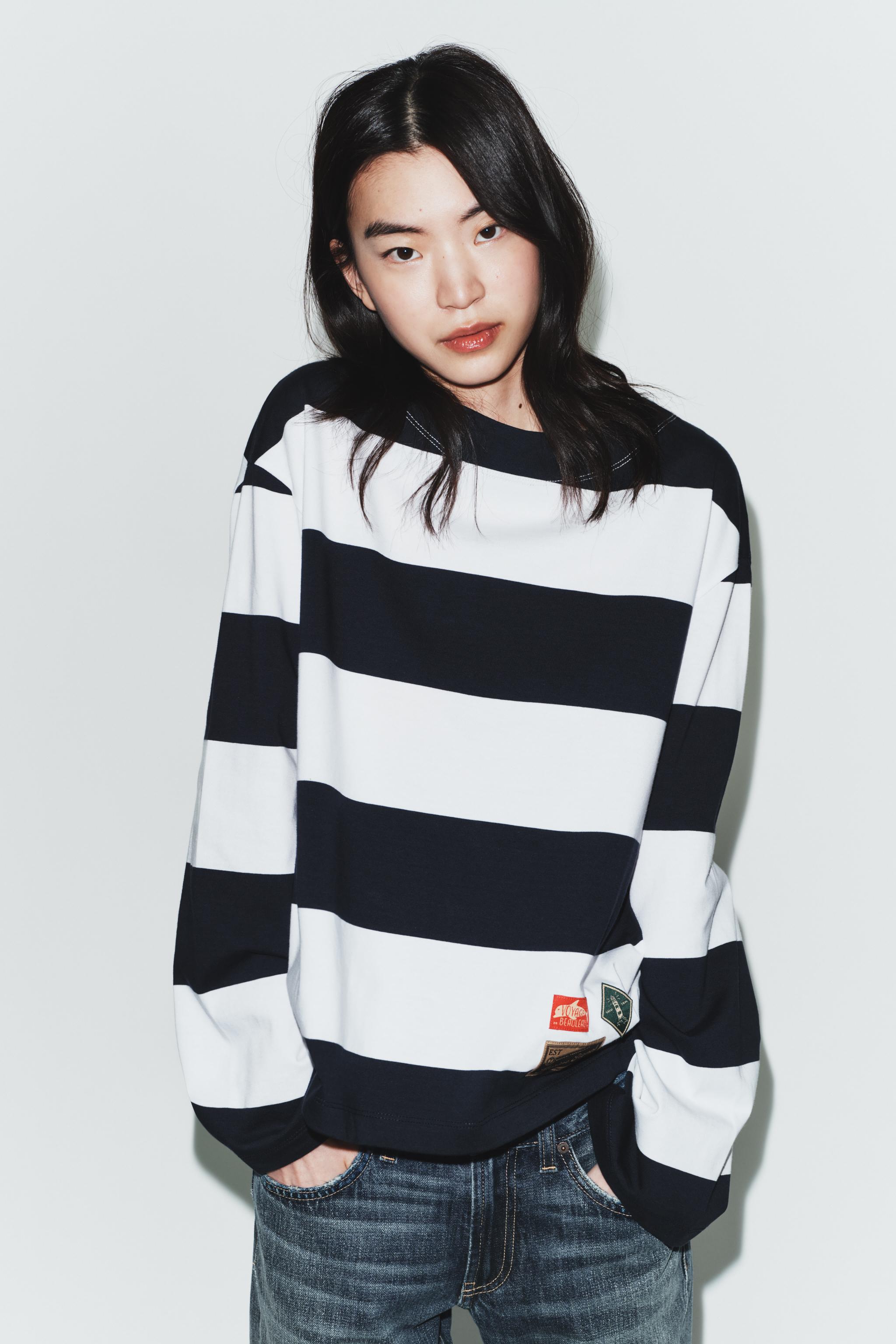 STRIPED LABEL T-SHIRT