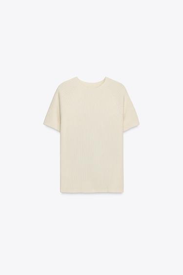 RIBBED KNIT TOP WITH BOW - Beige by Zara - Image 5