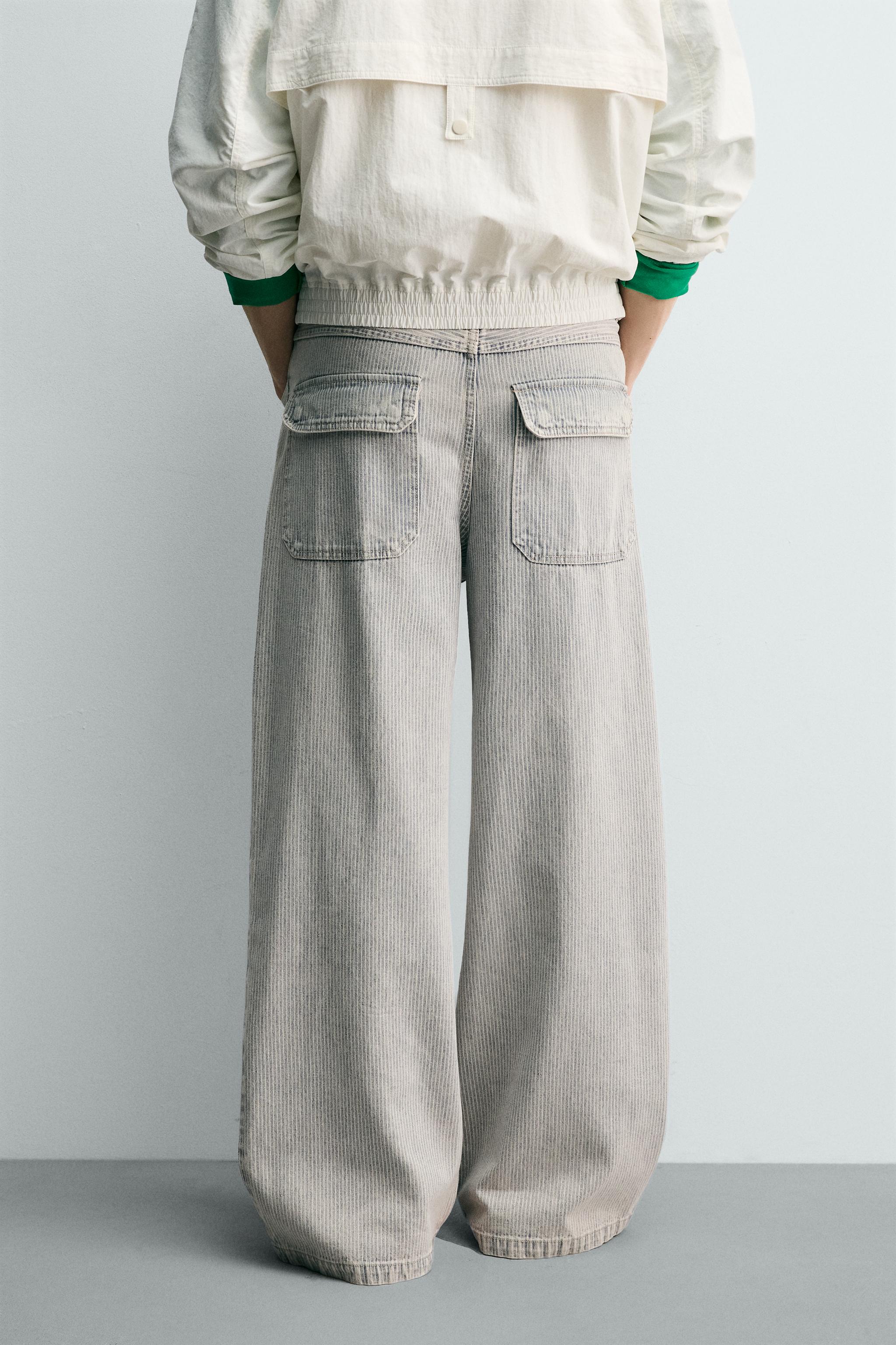 RELAXED STRAIGHT FIT STRIPED PANTS