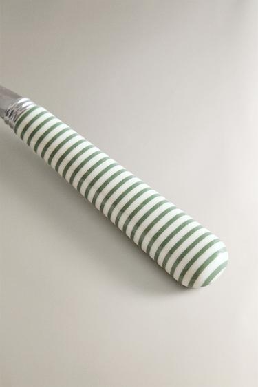 CAKE SLICE WITH STRIPED HANDLE - Green / Ecru by Zara - Image 2