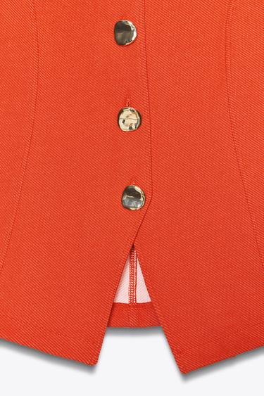 Zara BUTTON VEST TOP - Red