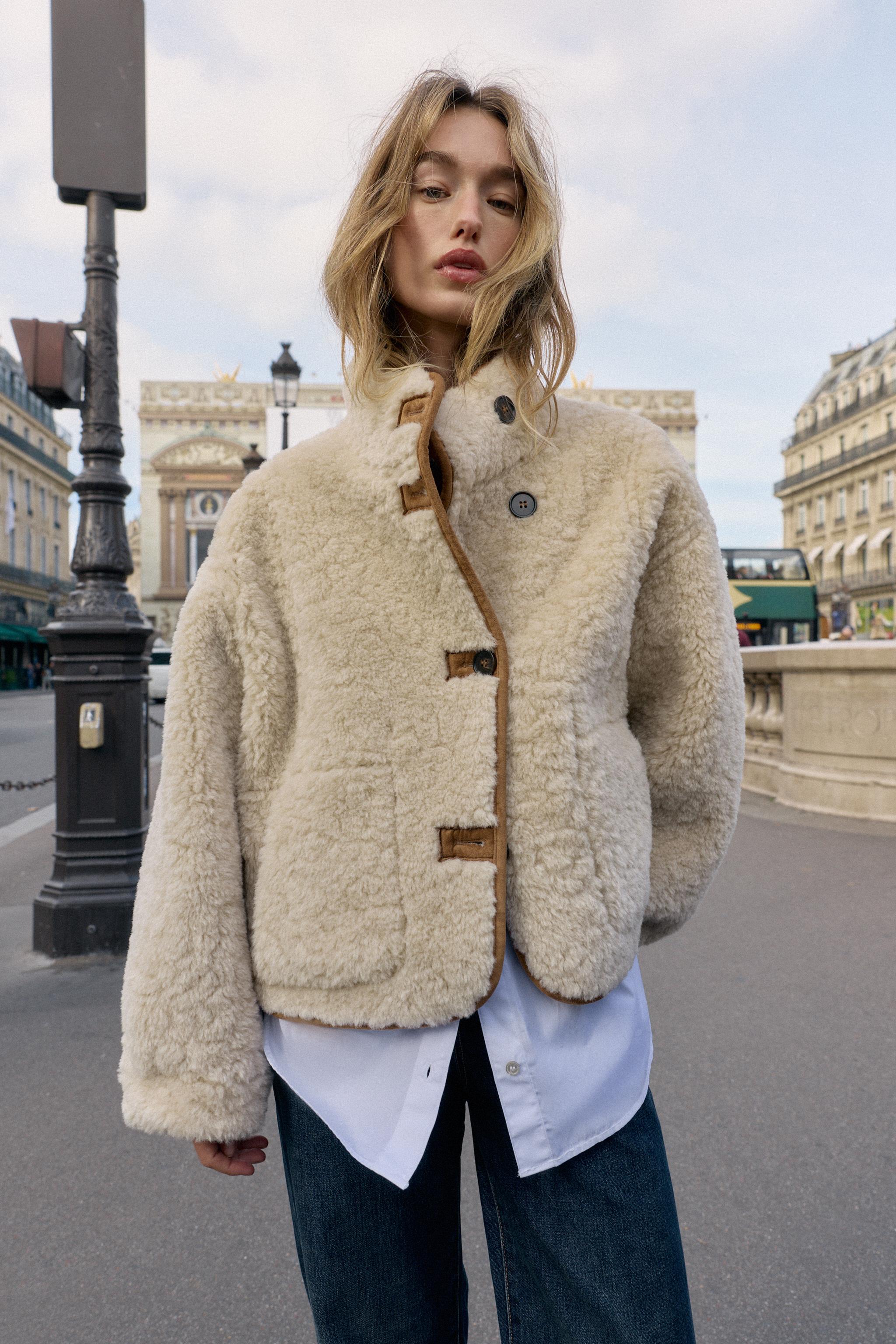 大人気ZARA フェイクボアジャケット ロブスタークラスプ Sタグ付き  