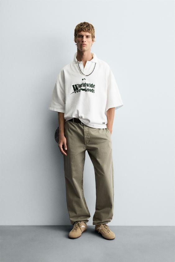 EMBROIDERED BOXY FIT POLO SHIRT