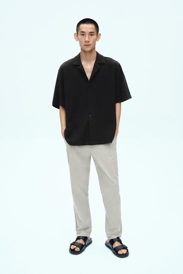 Zara 紋理襯衫 - 黑色