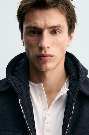 OVERSHIRT ΣΕ ΚΑΝΟΝΙΚΗ ΓΡΑΜΜΗ ΜΕ ΜΑΛΛΙ - Μπλε του Zara