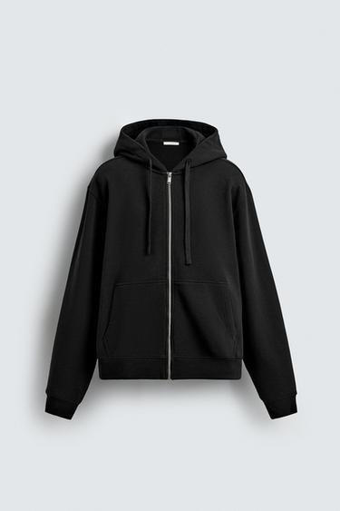 ZIP-UP HOODIE - Black by Zara