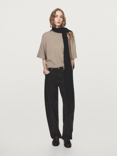 Zara Oversize wool sweater with short sleeves - Black gold - Image 0