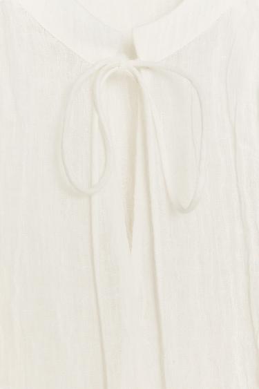 100% LINEN HALTER TOP ZW COLLECTION - Ecru by Zara - Image 9
