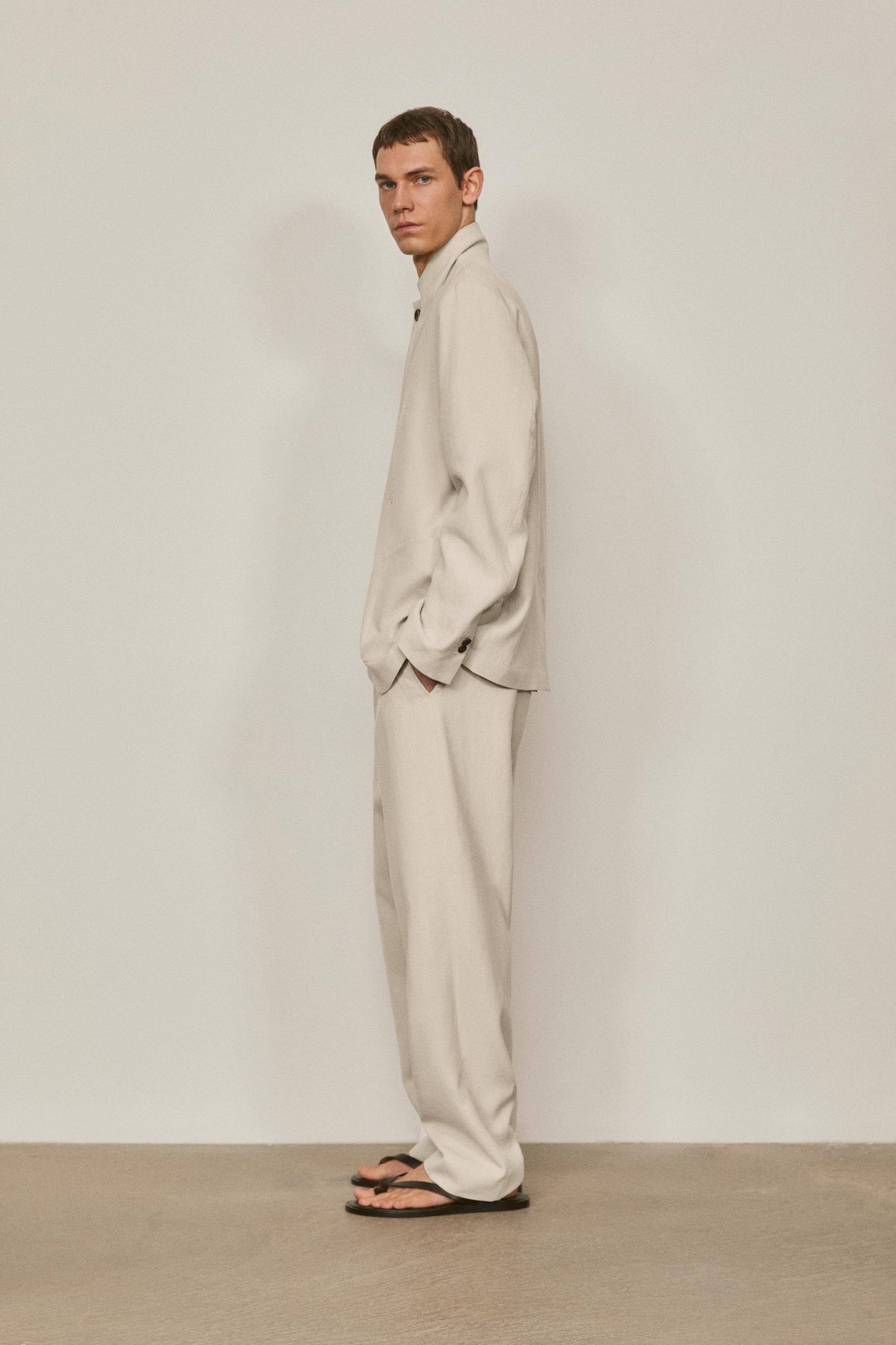100% linen suit blazer with pocket details - LIMITED EDITION — Ecru