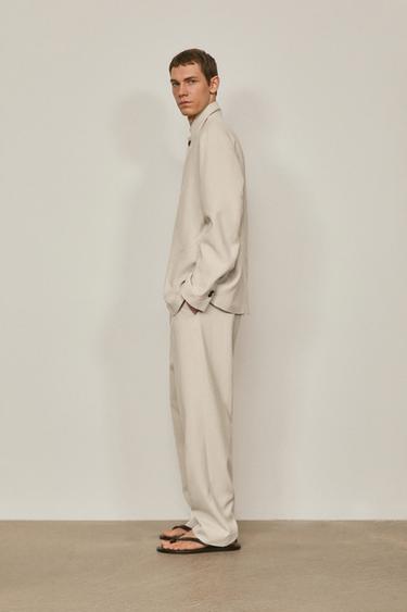Zara 100% linen suit blazer with pocket details - LIMITED EDITION - Ecru