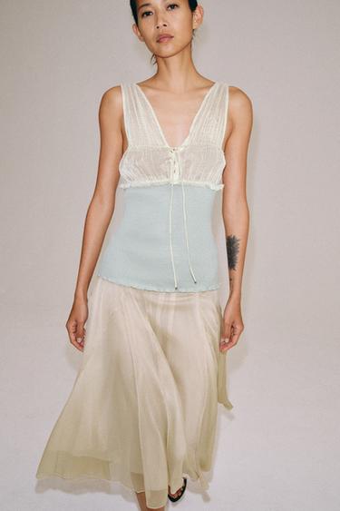 COMBINED TOP - Light blue by Zara
