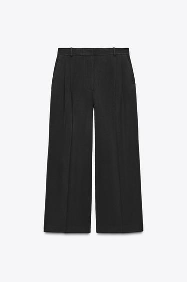 ZW COLLECTION DARTED TROUSERS - Black by Zara
