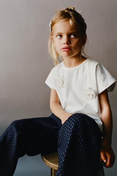 ДЖИНСЫ WIDE LEG В ГОРОШЕК — СИНИЙ от Zara