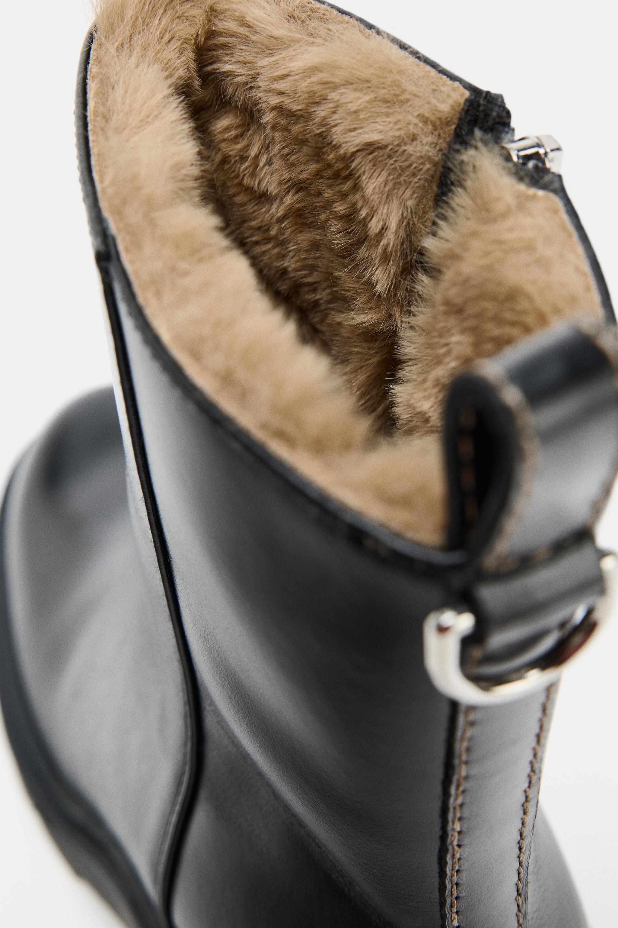 WATER REPELLENT LEATHER ANKLE BOOTS