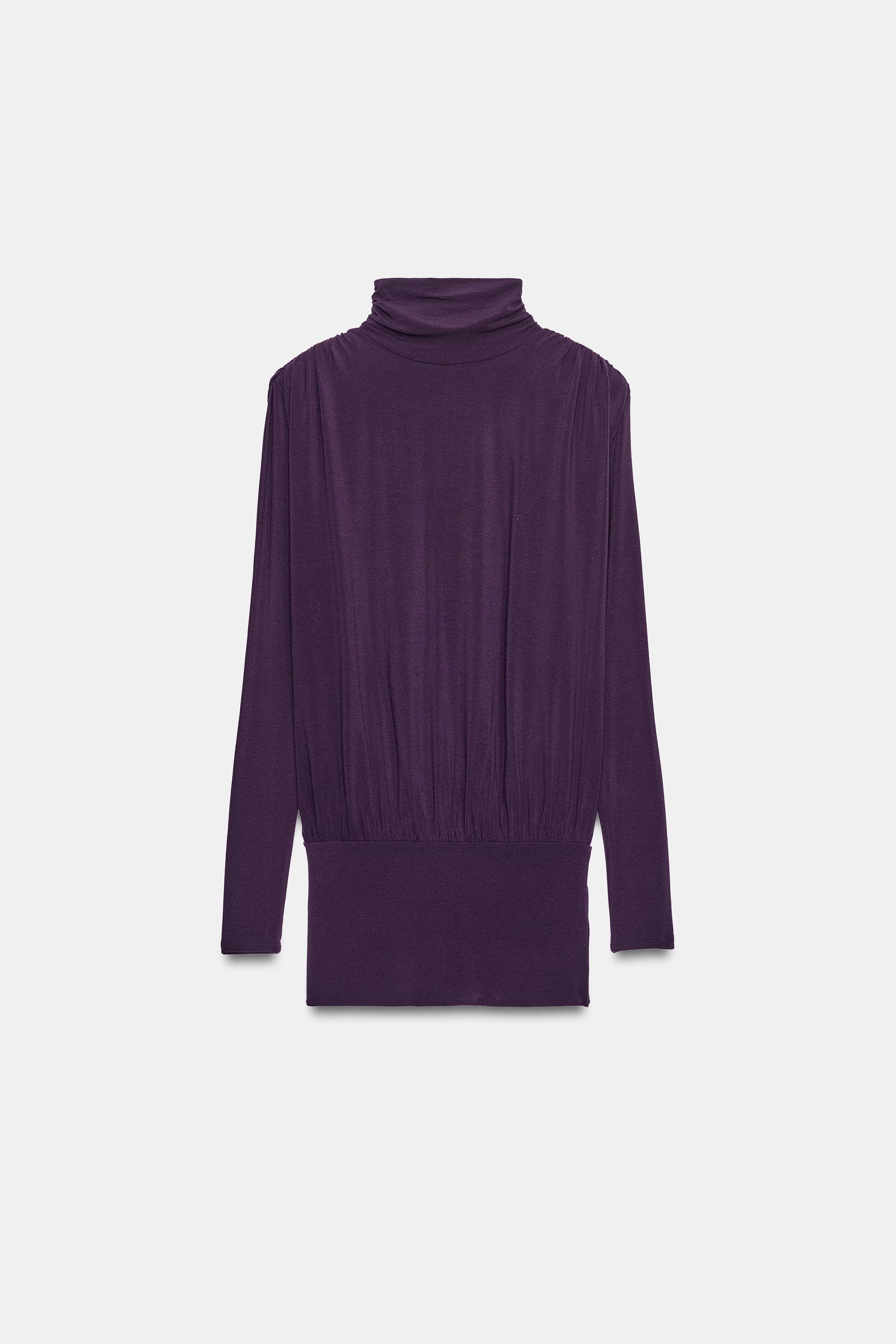 Shoulder Pad Gathered Top by Zara