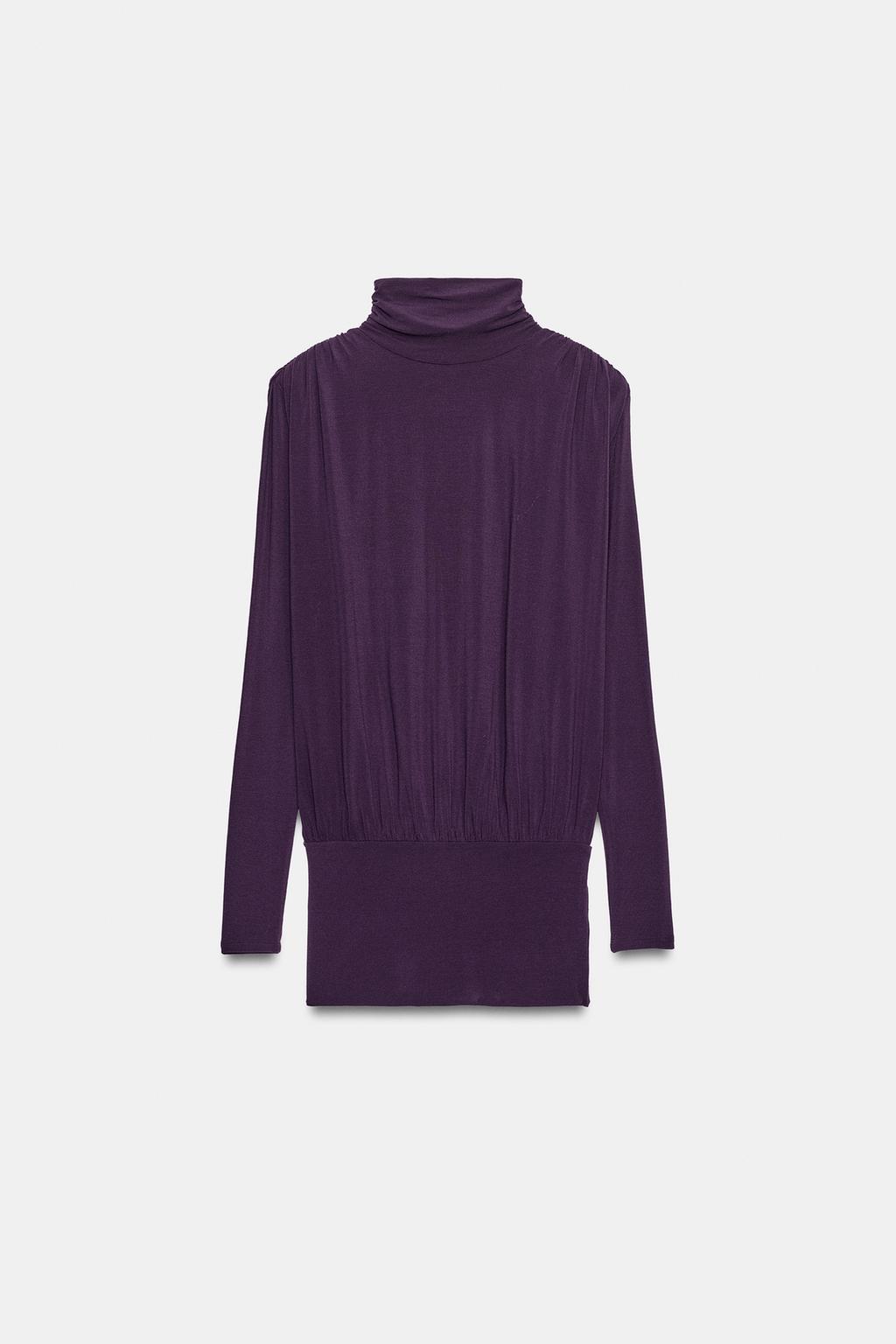 GATHERED TOP WITH SHOULDER PADS