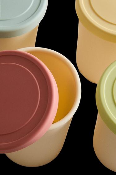 Zara SET OF SILICONE ICE CREAM CONTAINERS (SET OF 4) - Cream
