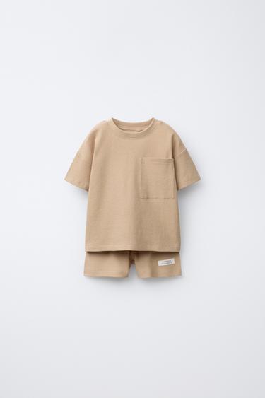 Zara 2-6 YEARS/ EMBOSSED PAJAMAS - Caramel