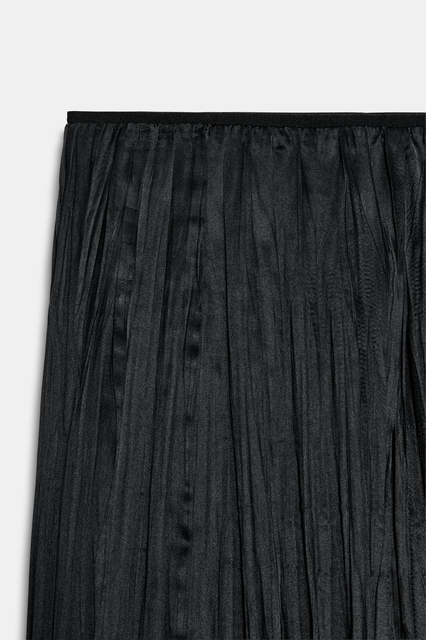 Женская юбка Zara Satin MIDI, цвет: Чёрный — фото 9