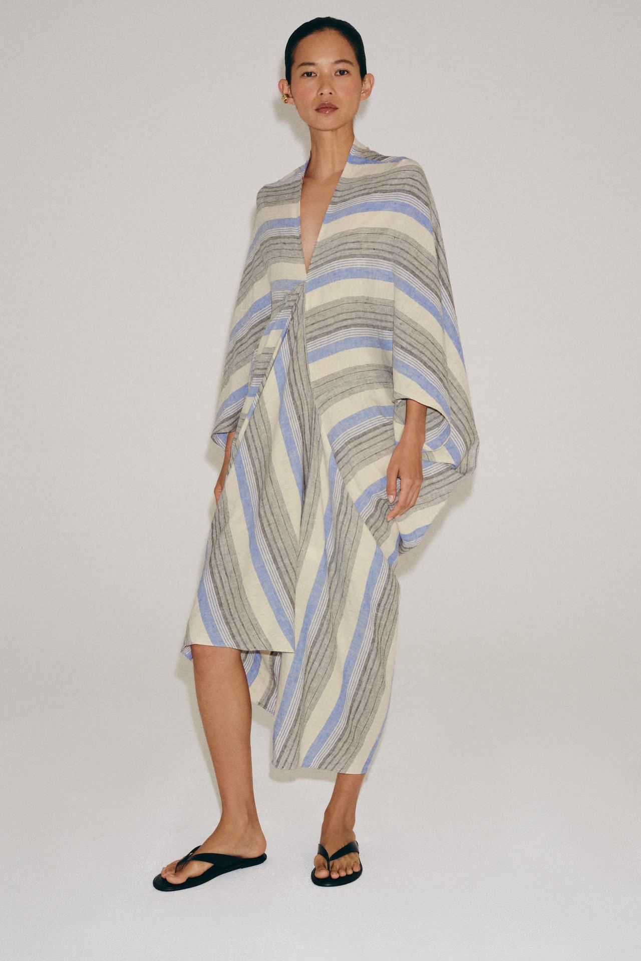 ZW COLLECTION STRIPED LINEN TUNIC — striped