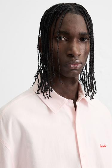 CONTRAST EMBROIDERY SHIRT - Pink by Zara - Image 4