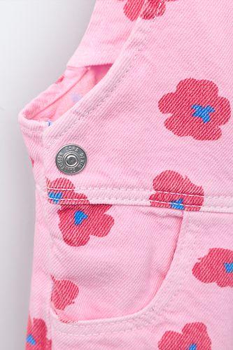 LONG FLORAL TWILL DUNGAREES - Pink by Zara - Image 3
