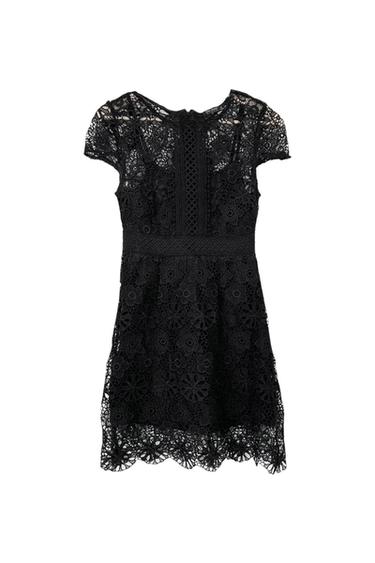 FLORAL GUIPURE LACE MINI DRESS