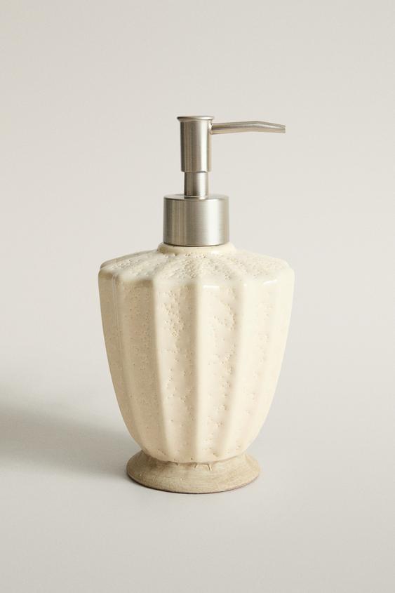 RUSTIC CERAMIC BATHROOM SOAP DISPENSER - Beige by Zara - Image 0