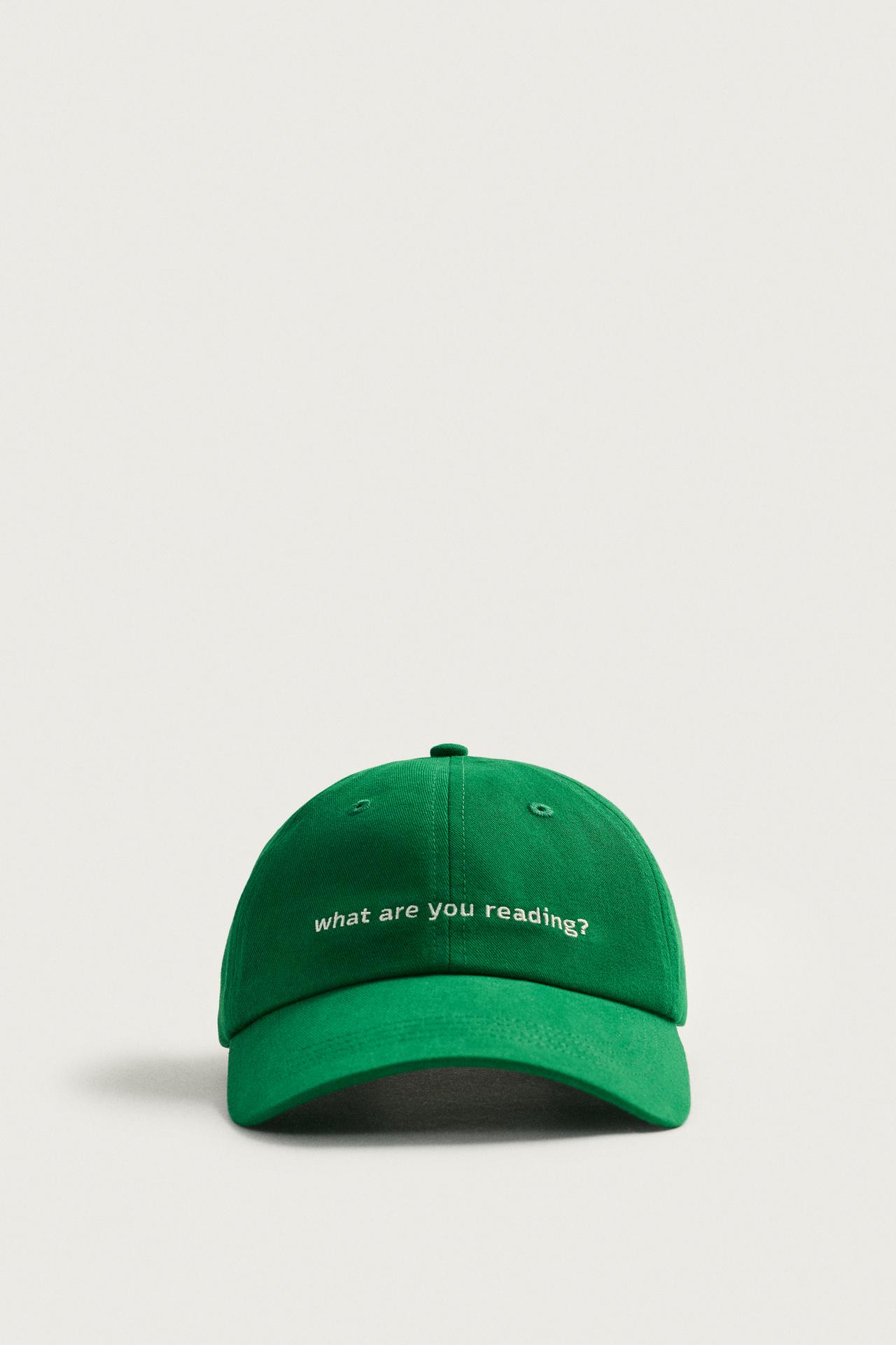 0FR. PARIS X ZARA CONTRAST EMBROIDERED CAP — Green