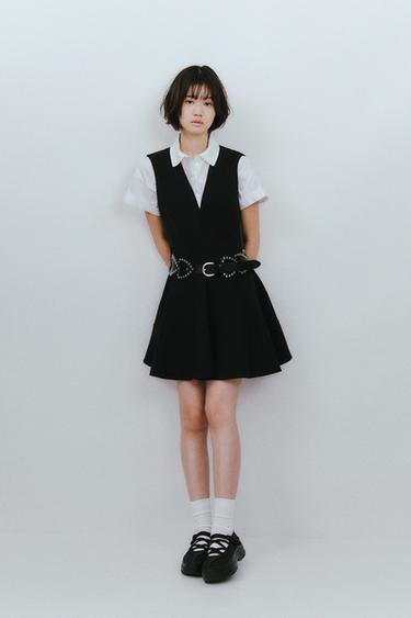 ZW COLLECTION ゴデットワンピースブラック0ZaraのZW COLLECTION ゴデットワンピース - ブラック - 画像 0