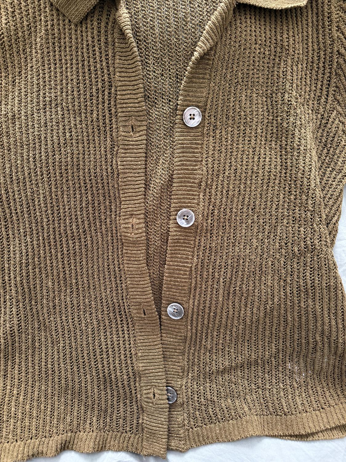 OVERSIZED KNIT POLO CARDIGAN - Image 3