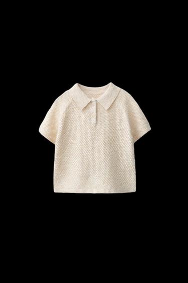 JERSEYPOLO PUNTO TEXTURA - Beige claro de Zara