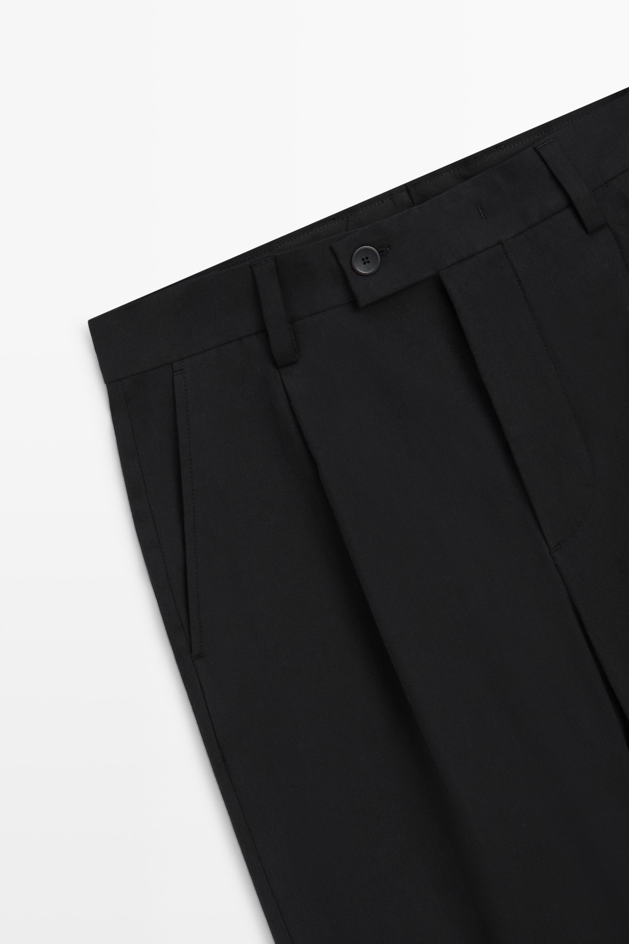 Wide-leg darted pants
