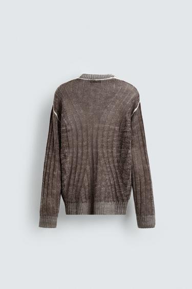 ABSTRACT JACQUARD JUMPER - Brown by Zara - Image 7