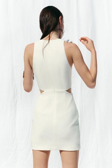 CUT-OUT MINI DRESS - Ecru by Zara - Image 4