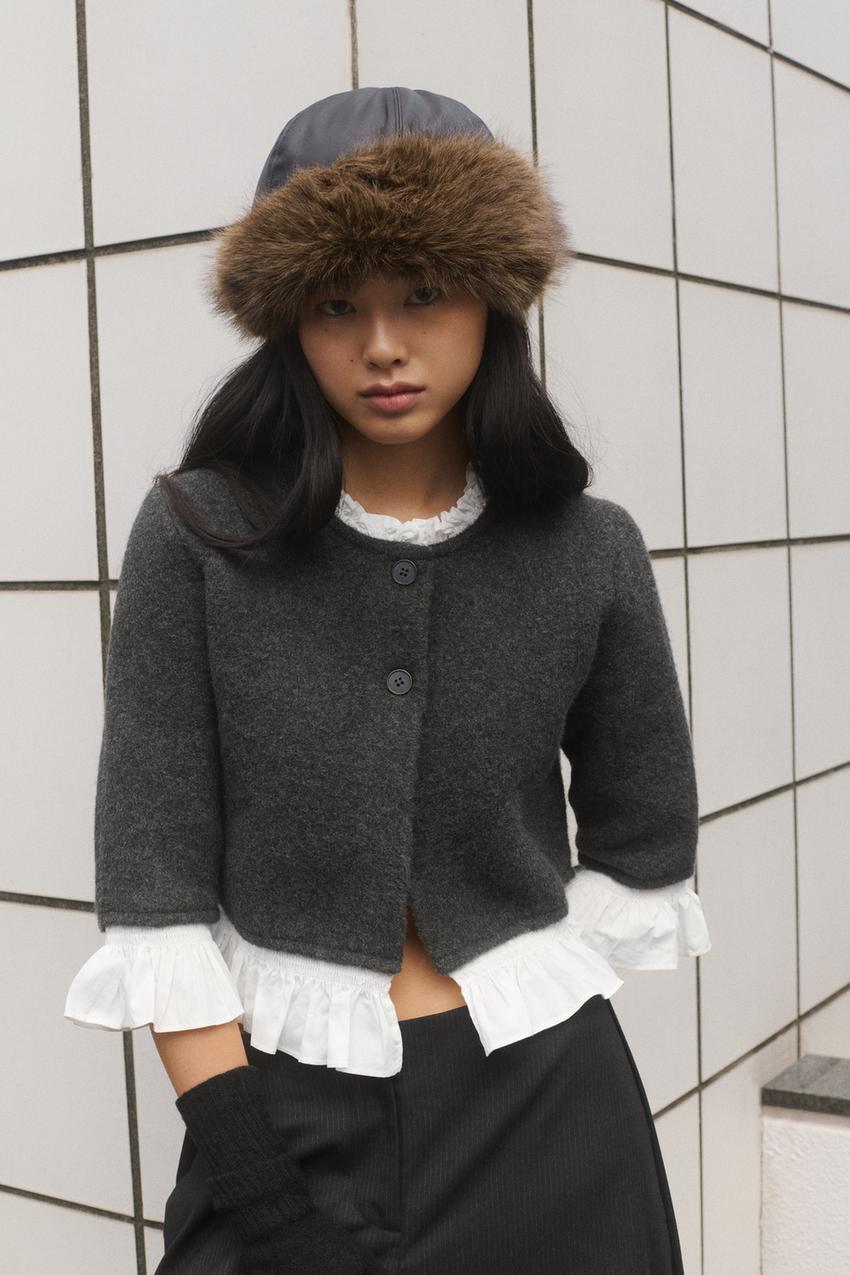 ポプリンコンビニットジャケット - ダークグレー | ZARA Japan / 日本