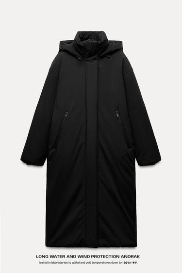 LONG WATER AND WIND PROTECTION ANORAK - Black by Zara